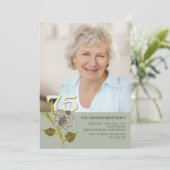 75e verjaardag Foto-uitnodiging Kaart (Staand voorkant)