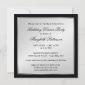 75e verjaardag Foto-uitnodigingen Silver Black Kaart (Achterkant)