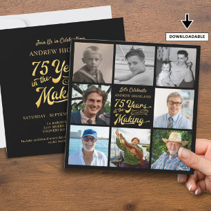 75e verjaardag Fotocollage 75 jaar in de maak Kaart