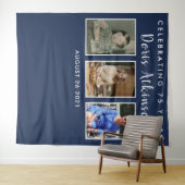 75e verjaardag fotocollage achtergrond banner wandkleed (In Situ (horizontaal))