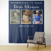 75e verjaardag fotocollage achtergrond banner wandkleed (In situ)