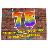 75e verjaardag: Fun, door graffiti geïnspireerde r Groot Cadeauzakje (Achterkant)