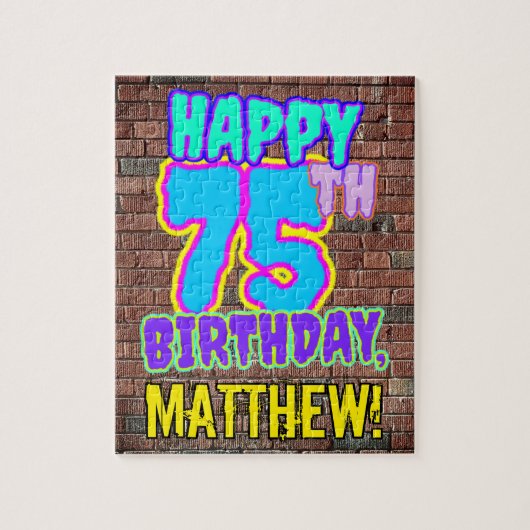 75e verjaardag ~ Fun, door Urban Graffiti geïnspir Legpuzzel (Verticaal)