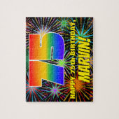 75e verjaardag: Fun, kleurrijk gevuurwerk Legpuzzel (Verticaal)