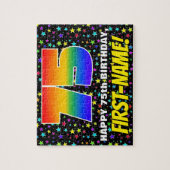 75e verjaardag — Fun, kleurrijk Star Field Pattern Legpuzzel (Verticaal)