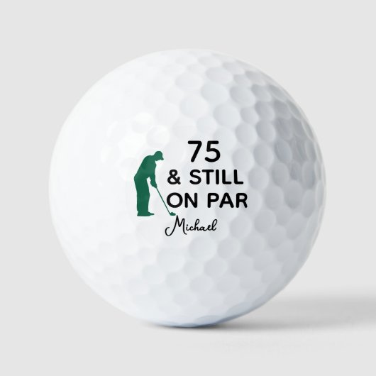 75e verjaardag Funny Custom Golf Ball met naam Golfballen (Voorkant)
