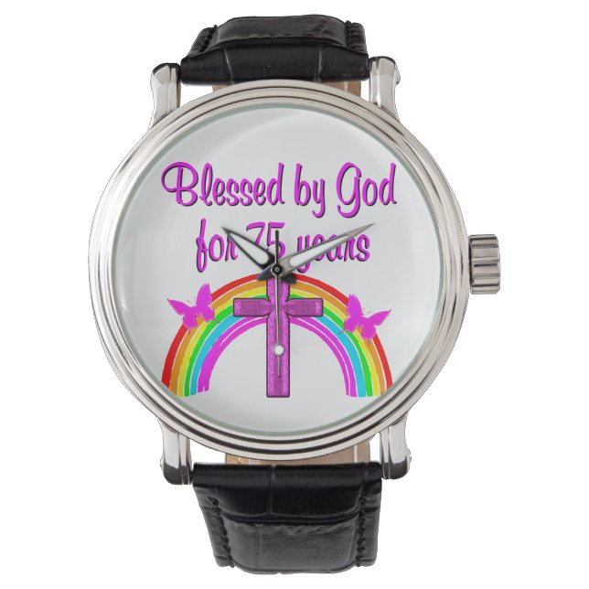 75E VERJAARDAG GEBED GEPERSONALISEERD ONTWERP HORLOGE (Voorkant)