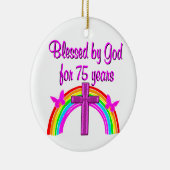75E VERJAARDAG GEBED GEPERSONALISEERD ONTWERP KERAMISCH ORNAMENT (Rechts)