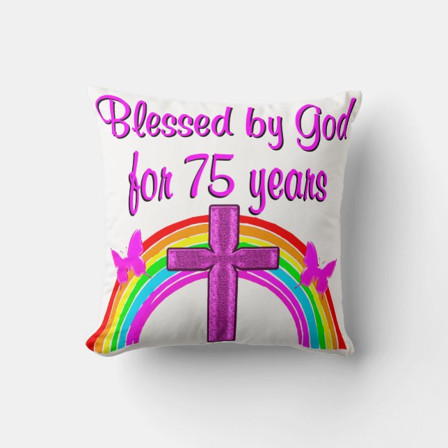 75E VERJAARDAG GEBED GEPERSONALISEERD ONTWERP KUSSEN (Voorkant)