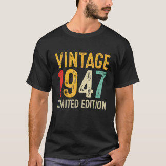 75e verjaardag Gift 75 jaar oude  grens 1947 T-shirt