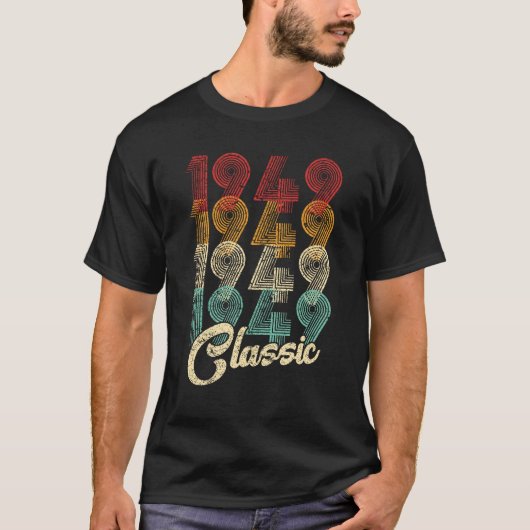 75e verjaardag Gift Classic 1949 75 jaar oud T-shirt (Voorkant)