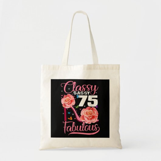 75e verjaardag - Gift Classy Sassy 75 - Fabulous F Tote Bag (Voorkant)