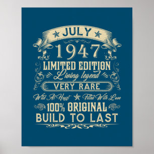 75e verjaardag Gifts 75 jaar oude Retro  Poster
