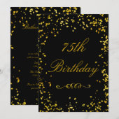 75e verjaardag Glamoureuze Gouden Confetti Kaart (Voorkant / Achterkant)