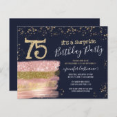 75e verjaardag Glitter Cake verrassingsbegroting (Voorkant / Achterkant)