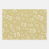 75e verjaardag Gold & White Number patroon 75 Inpakpapier Vel (Voorkant 2)