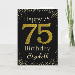 75e verjaardag Golden Glitter Card Kaart