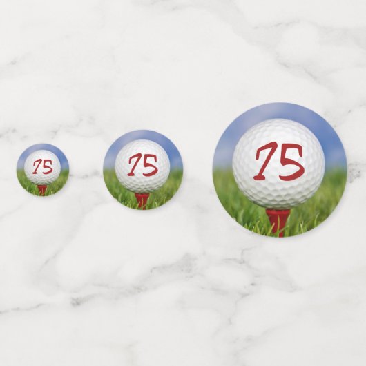 75e verjaardag golf op rood t-shirt confetti (Achterkanten)