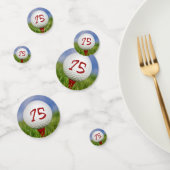 75e verjaardag golf op rood t-shirt confetti (Groep)