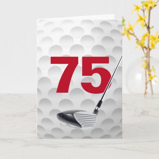 75e verjaardag golfbal ontwerp kaart (Gele Bloem)