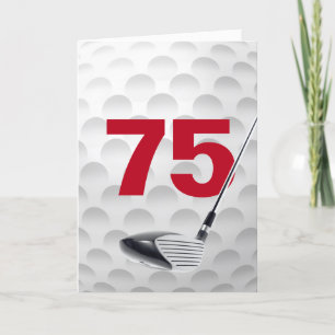 75e verjaardag golfbal ontwerp kaart