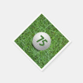 75e verjaardag golfbal op gras servetten (Hoek)