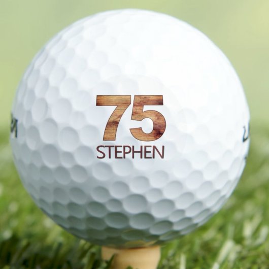 75e verjaardag golfballen 75 jaar golfer hout cade