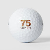75e verjaardag golfballen 75 jaar golfer hout cade (Voorkant)