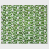 75e verjaardag golfballen op gras inpakpapier (Vlak)