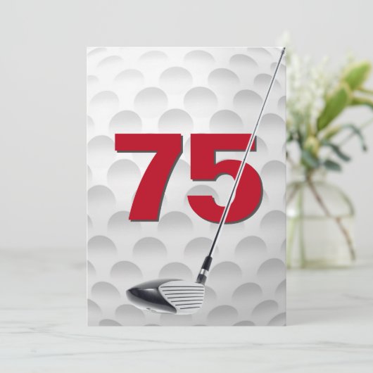 75e verjaardag golfthema kaart (Staand voorkant)