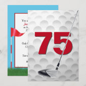 75e verjaardag golfthema kaart (Voorkant / Achterkant)