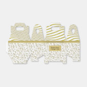 75e verjaardag goud en wit collage patroon bedankdoosjes (Uitgevouwen)