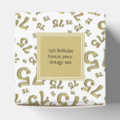 75e verjaardag Goud/Wit collage patroon Bedankdoosjes (Bovenkant)