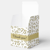 75e verjaardag Goud/Wit collage patroon Bedankdoosjes (Geopend)