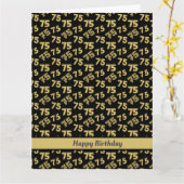 75e verjaardag gouden nummer patroon kaart (Gele Bloem)