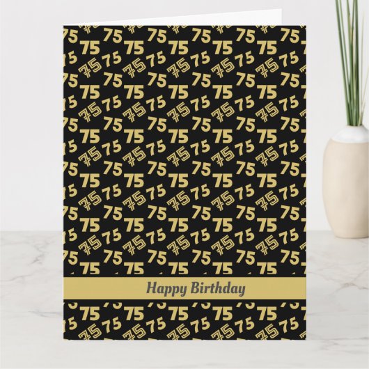75e verjaardag gouden nummer patroon kaart (Voorkant)