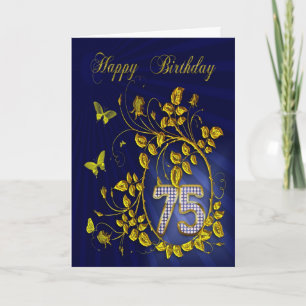 75e verjaardag gouden vlinders kaart