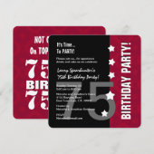 75e verjaardag Grappig niet over de heuvel Z75D Kaart (Voorkant / Achterkant)