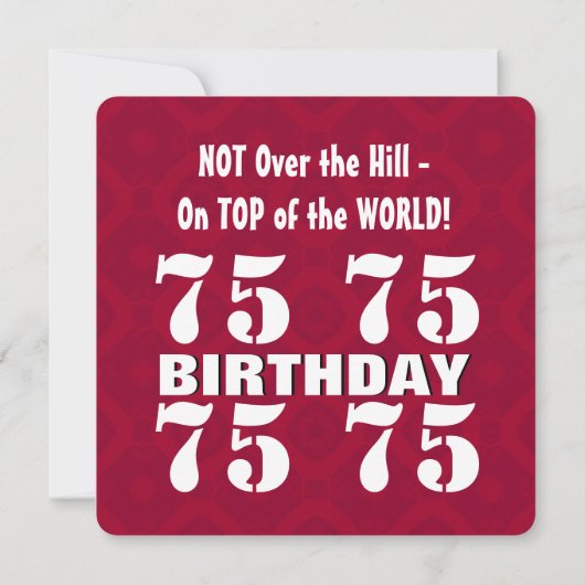 75e verjaardag Grappig niet over de heuvel Z75D Kaart (Achterkant)