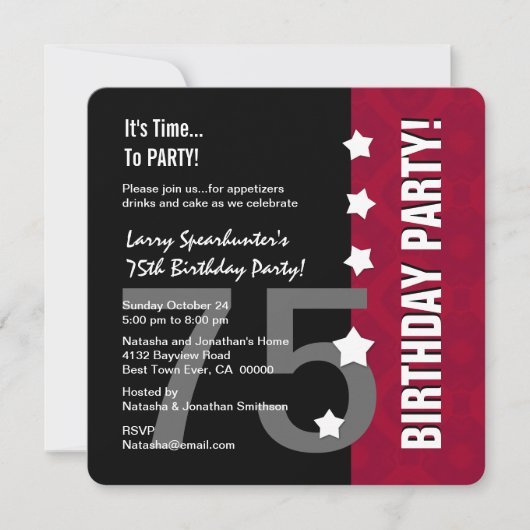 75e verjaardag Grappig niet over de heuvel Z75D Kaart (Voorkant)