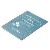 75e verjaardag Guest Book Blue, White Floral Notitieboek (Linkerzijde)