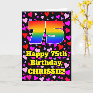 75e verjaardag: Heatpatroon liefhebbend, regenboog Kaart
