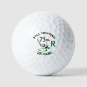 75e Verjaardag Heren Monogram Naam Golfballen (Voorkant)