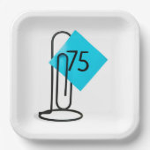 75e verjaardag Herinneringsnotitie op een papercli Papieren Bordje (Voorkant)