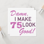 75e verjaardag Humor Kaart (Voorkant / Achterkant in situ)
