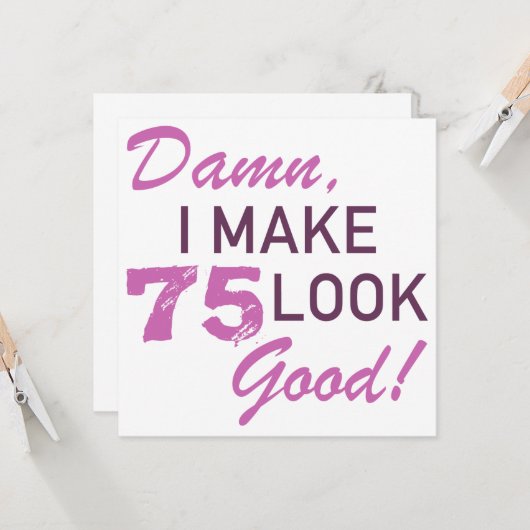 75e verjaardag Humor Kaart (Voorkant / Achterkant in situ)