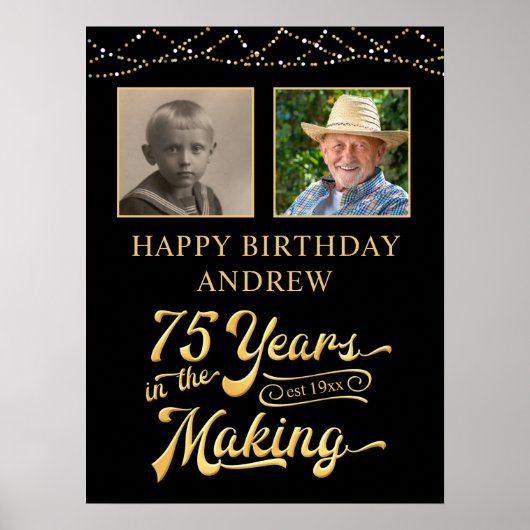 75e verjaardag in het maken van 2 foto's poster (Voorkant)
