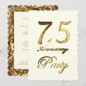 75e verjaardag Jubileum Gold Ivory Elegant Kaart (Voorkant / Achterkant)