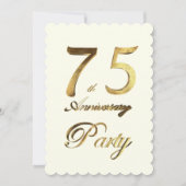 75e verjaardag Jubileum Gold Ivory Elegant Kaart (Voorkant)