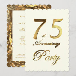 75e verjaardag jubileum goud ivoor elegant kaart